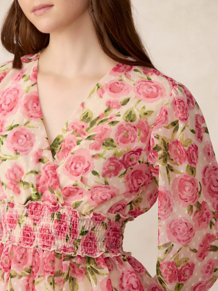 Multi Printed Peplum Top