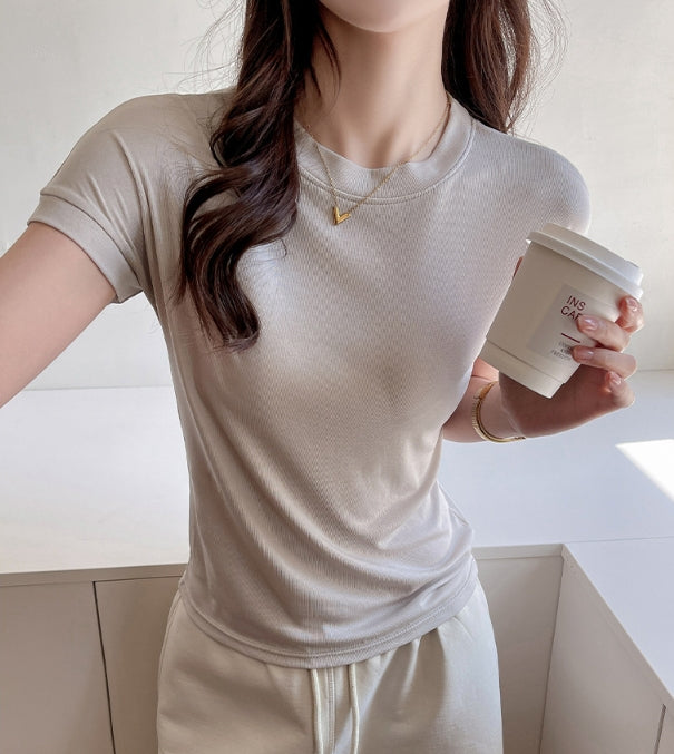 Cream Crew Neck Relaxed Fit T-Shirt