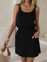 Black Strappy Regular Fit Mini Dress