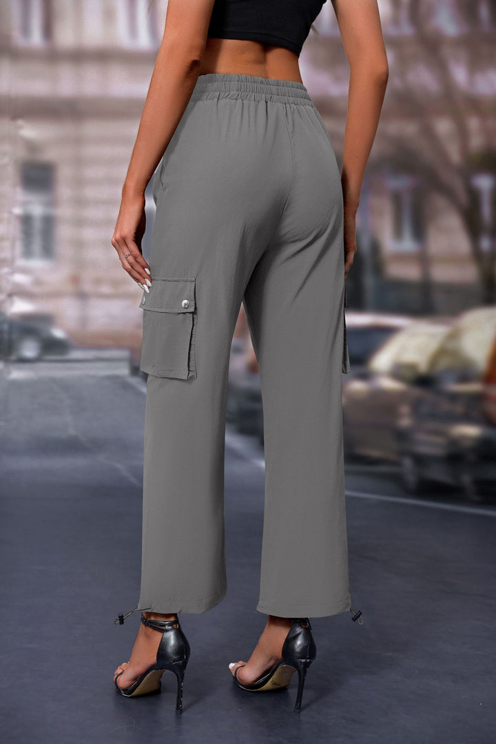 Grey Elasticated Parachute Cargo Sweatpants