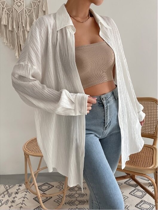White Textured Shirt