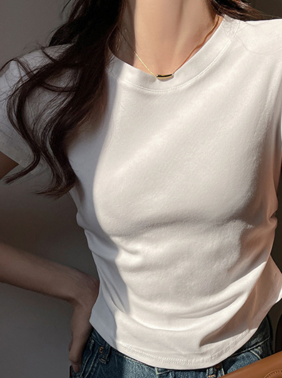 White Round Neck Regular T-Shirt