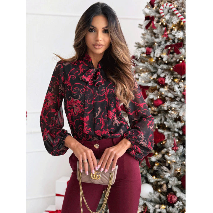 Red Sheer Tie Up Top