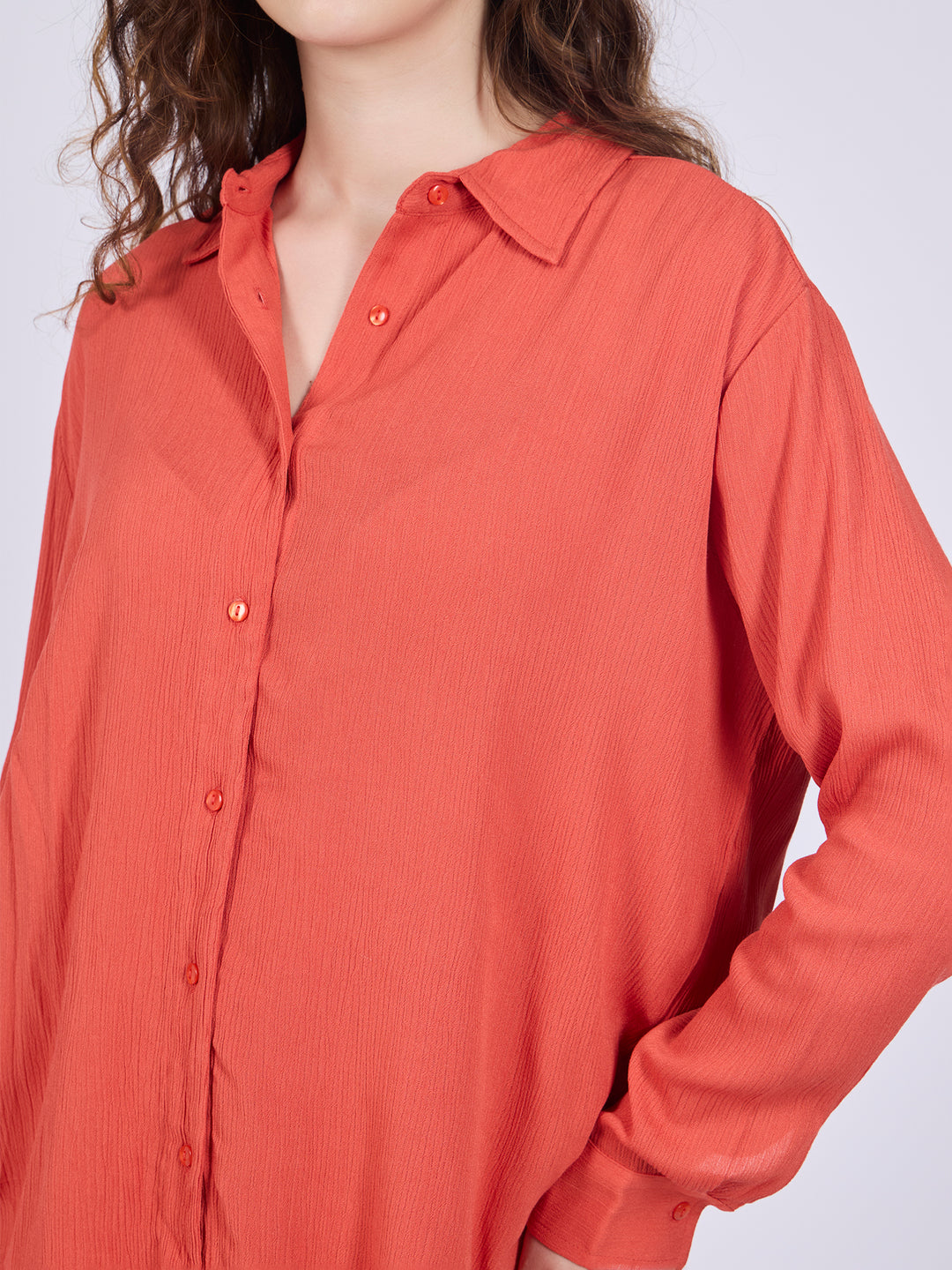 Orange Easy Shirt And Pull On Pants Co-Ord Set