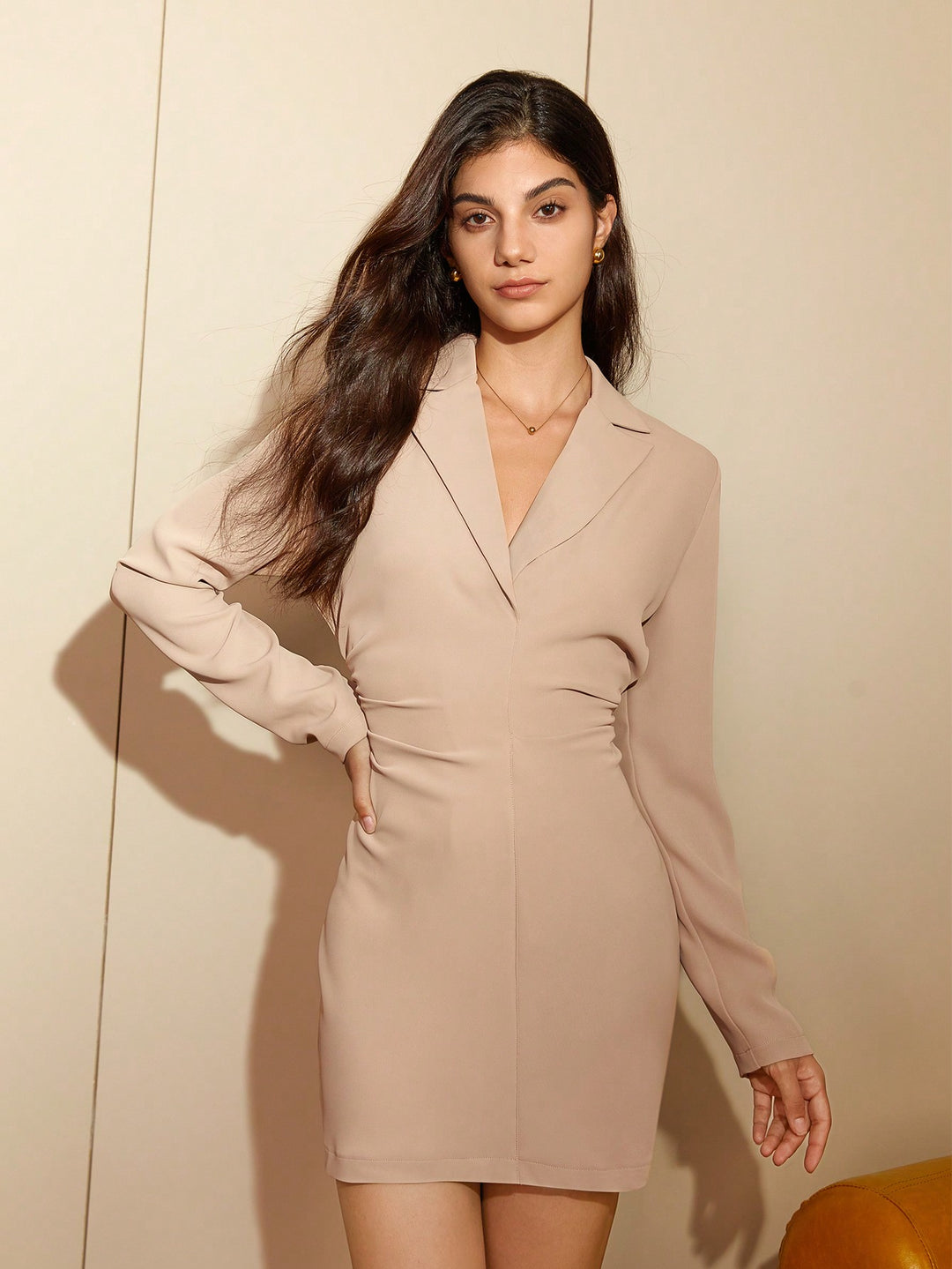 Mini Dress With Ruched Waist