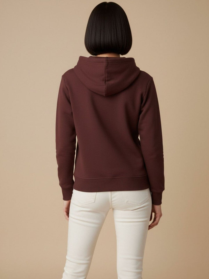 Brown Graphic Hooded Russian Fleece Sweatshirt