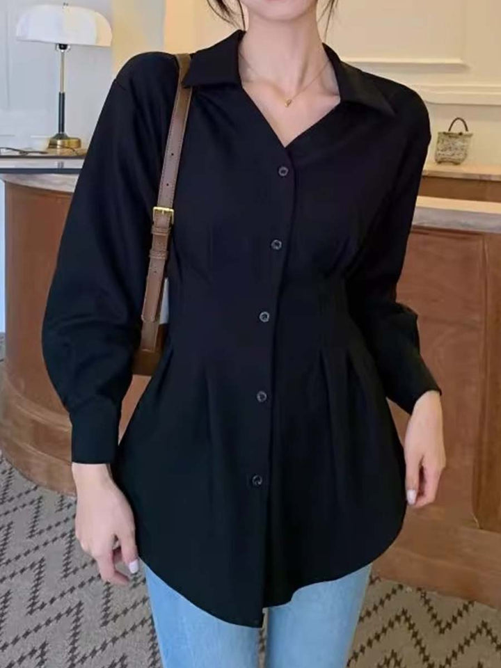 Black Sinched Waist Shirt