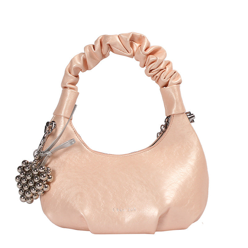 Pink Crescent Shape Hand Bag