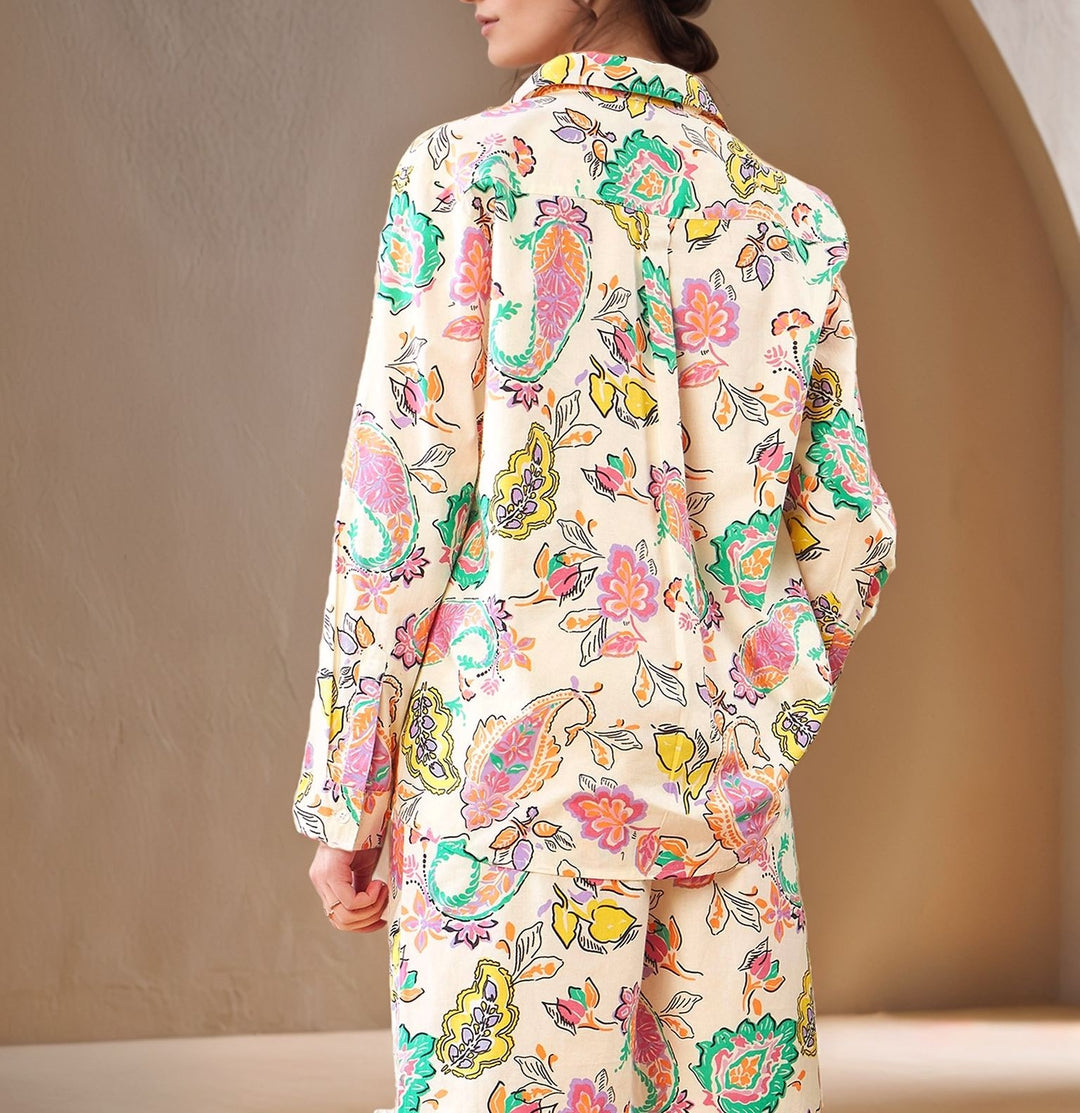 Multi Full Sleeve Collared Printed Shirt