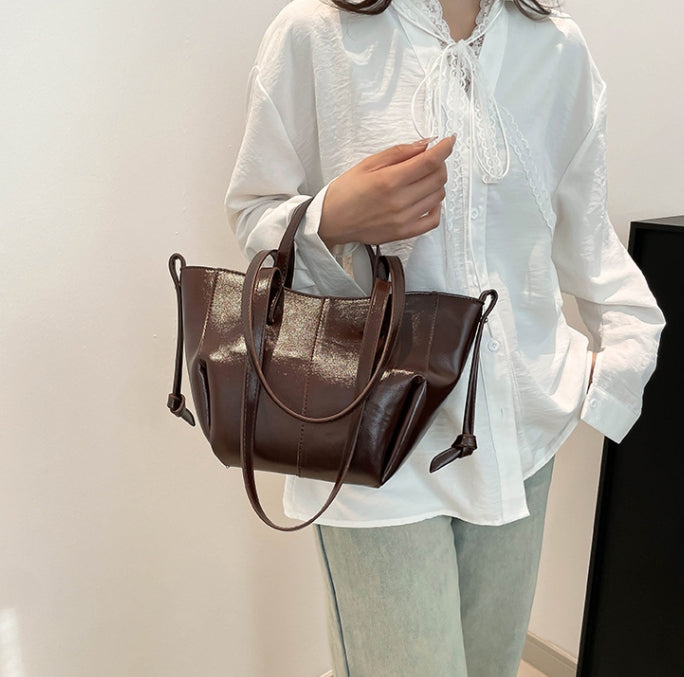 Red Classic Structured Shopper