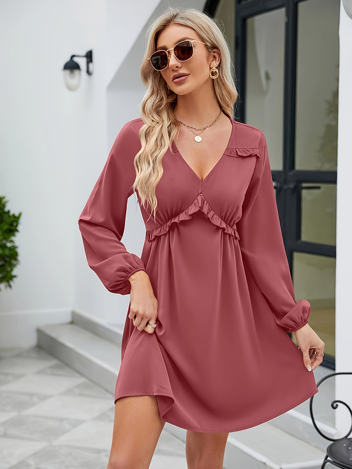 Pink Plunge Neck Dress