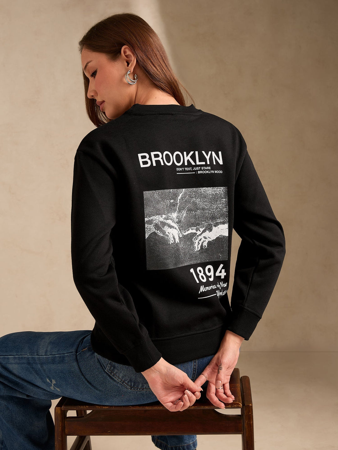 Black Back Brooklyn Graphic Fleece Sweatshirt