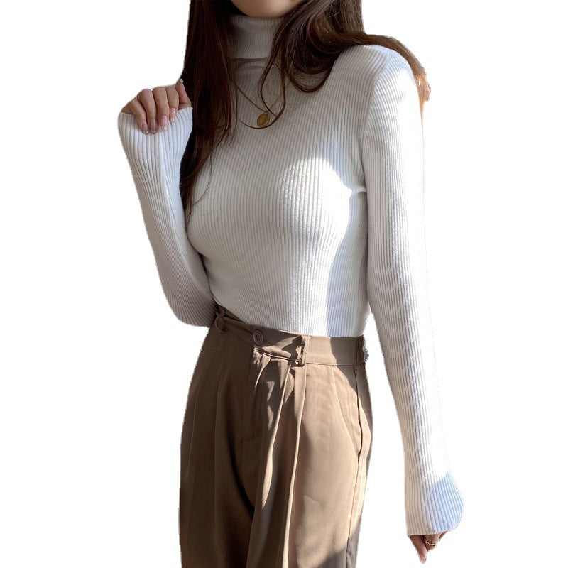 White High Neck Thin Top