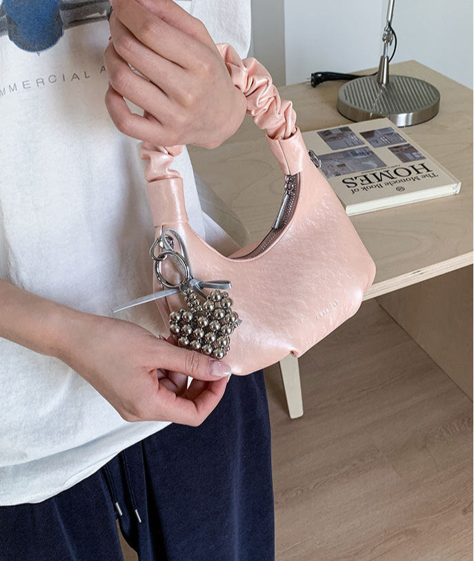 Pink Crescent Shape Hand Bag
