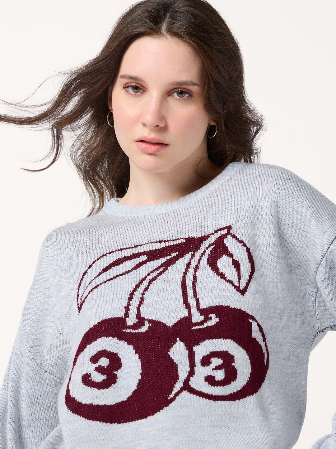 Grey Varsity Graphic Sweater