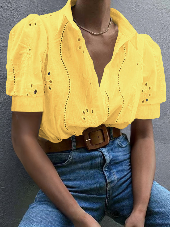 Yellow Puff Sleeved Schifley Shirt