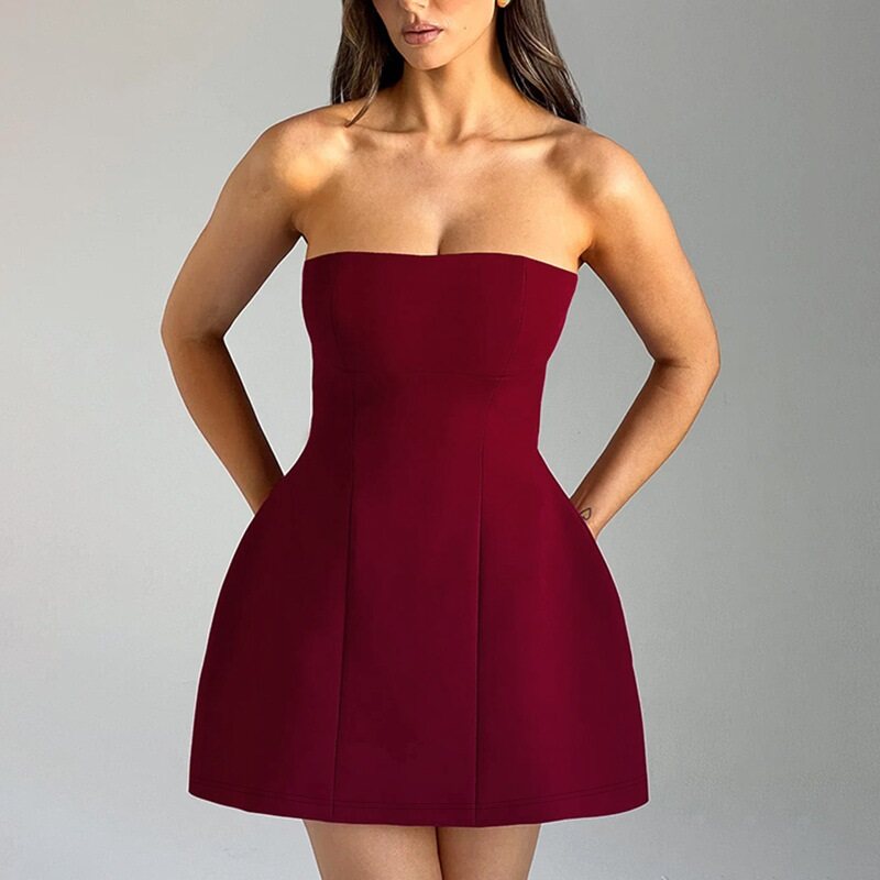 Red Off Shoulder Skater Dress