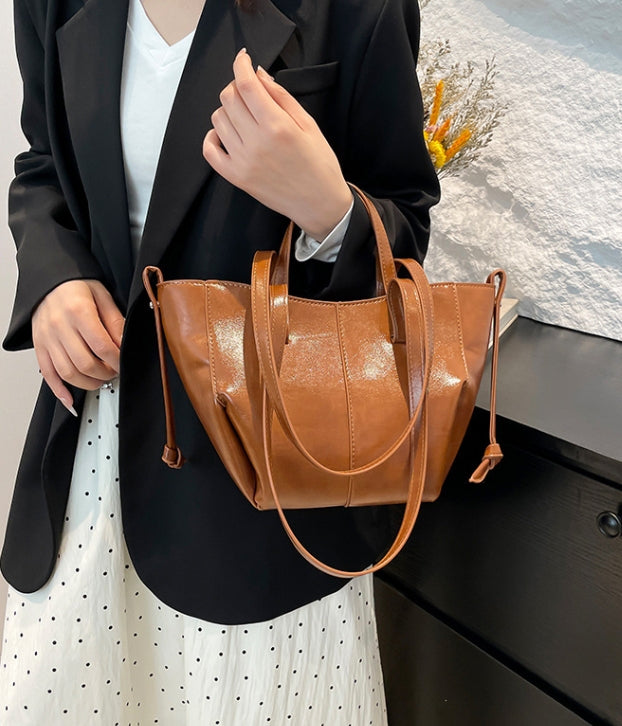 Brown Classic Structured Shopper