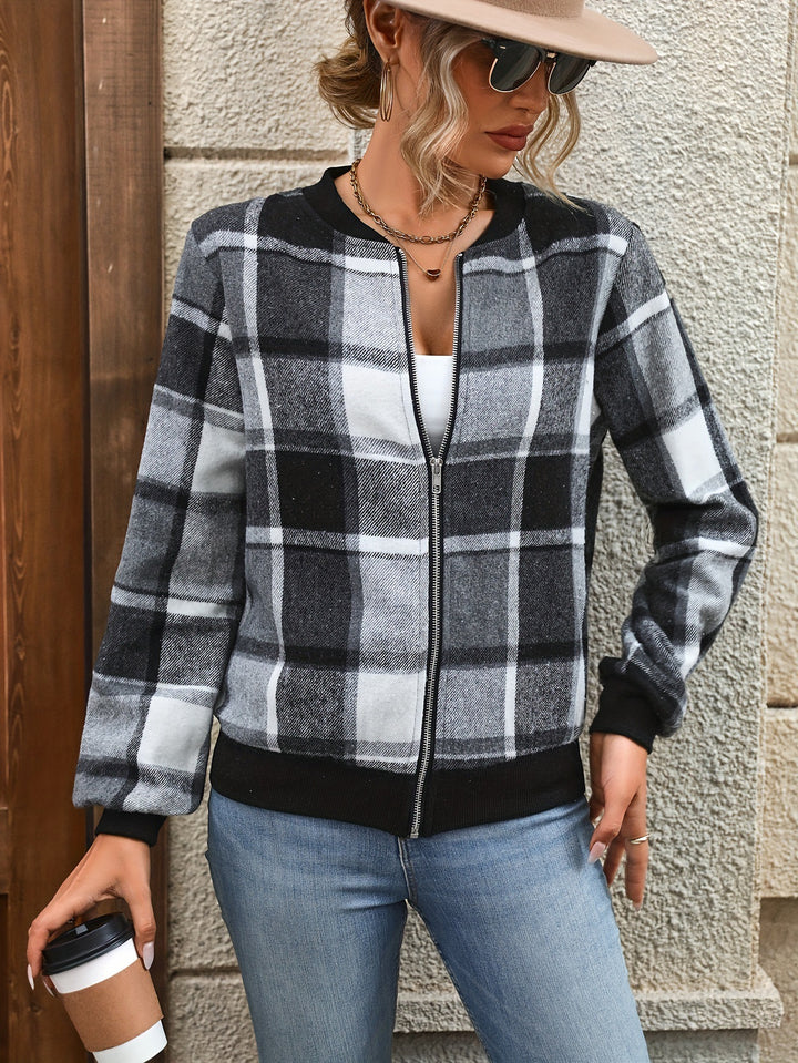 Grey Flanel Zip Up Jacket