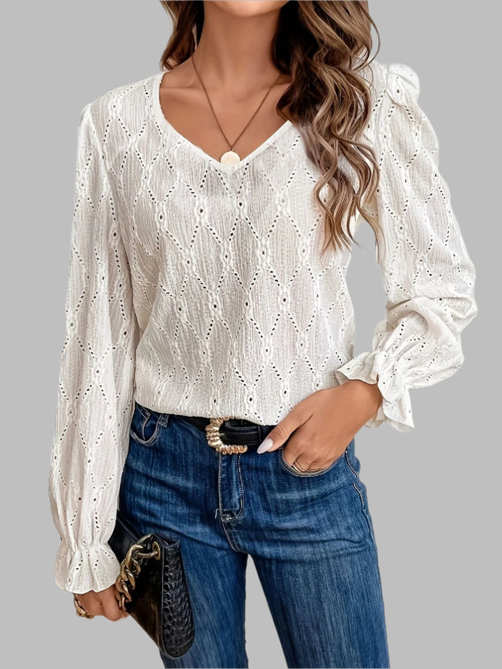 White Schiffli Top