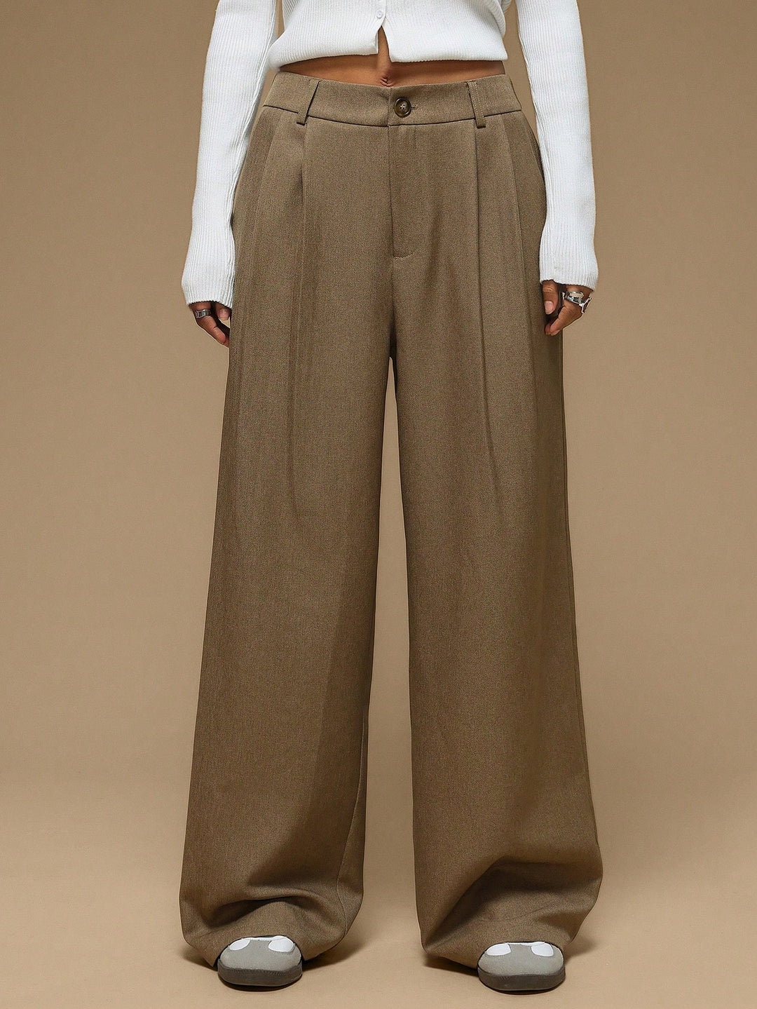 Brown Pleated Semi-Formal Trouser