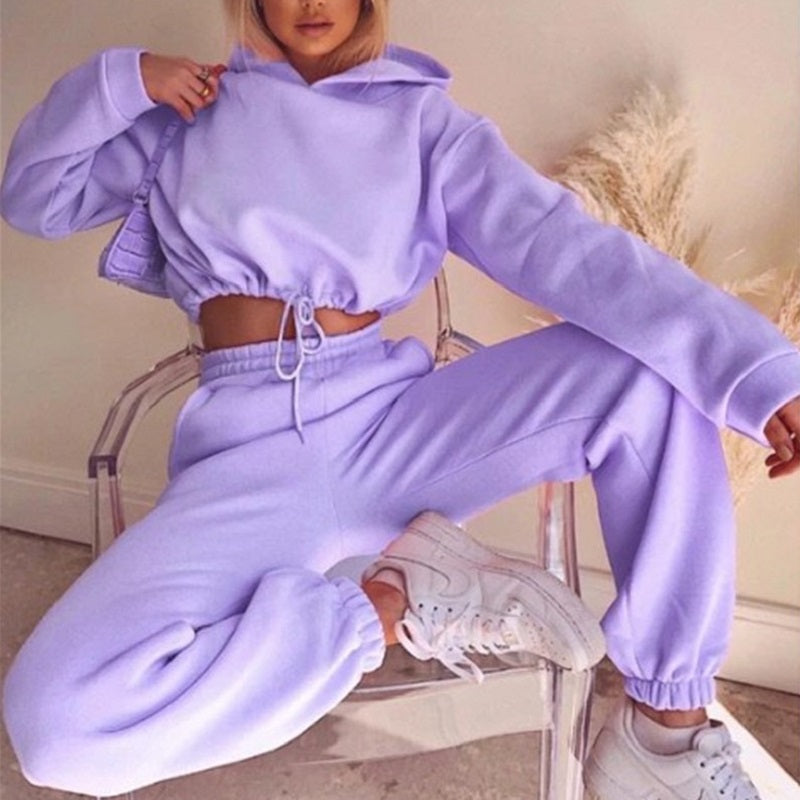 Purple Oversized Hoodie and Sweatpant Co-Ord Set