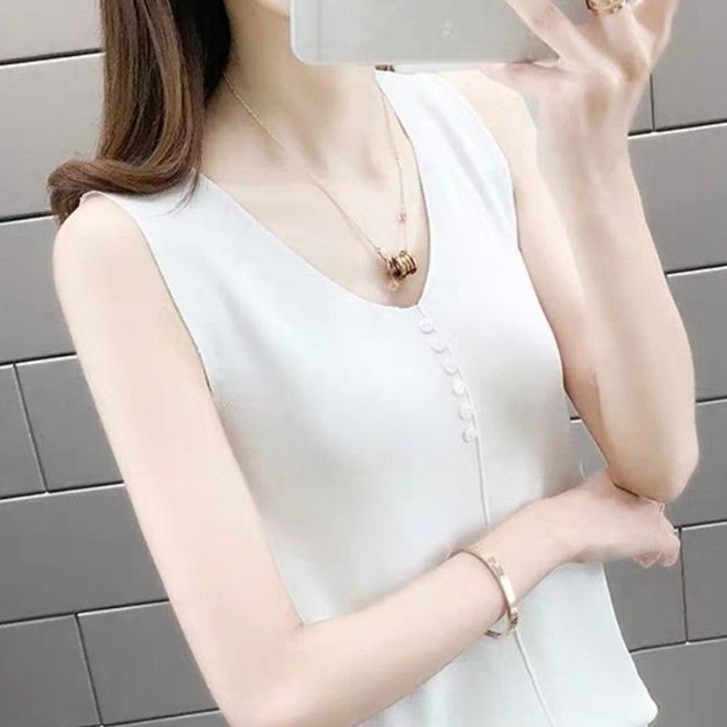White Tank Top with Embroidery Detailing