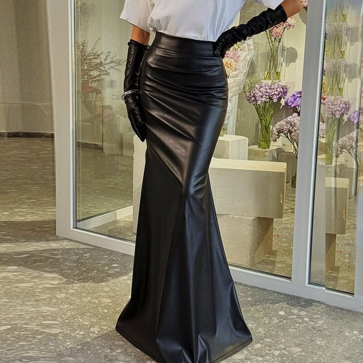 Black High-Waist Pu Maxi Skirt