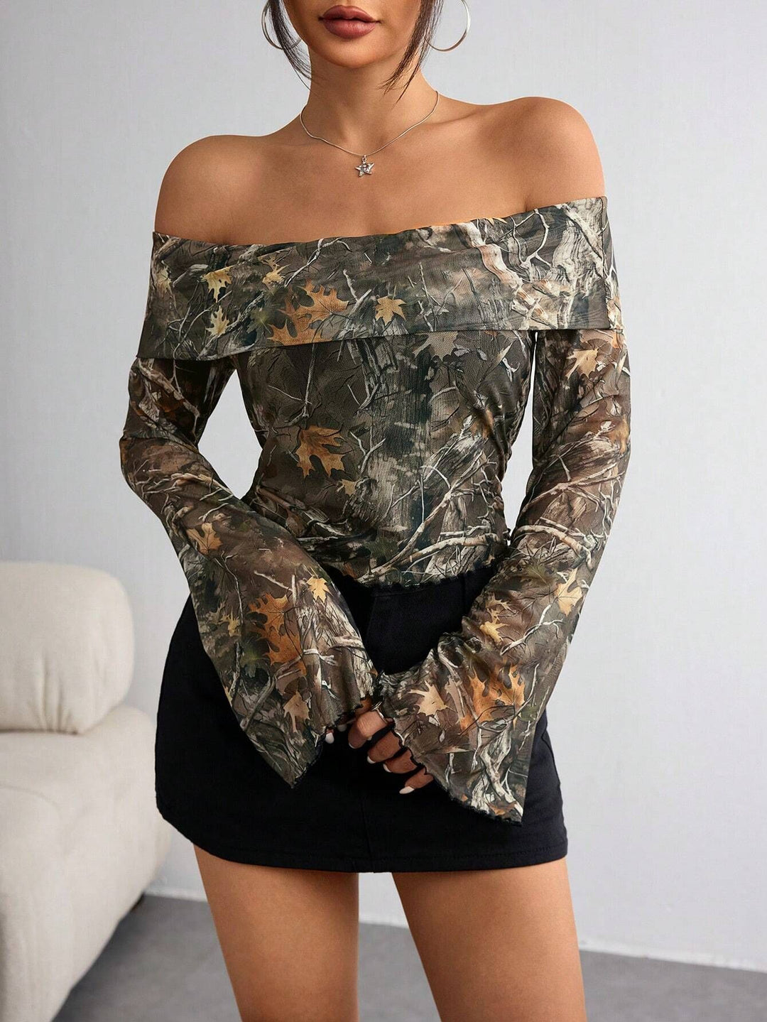 Multi Bell Sleeve Off Shoulder Top