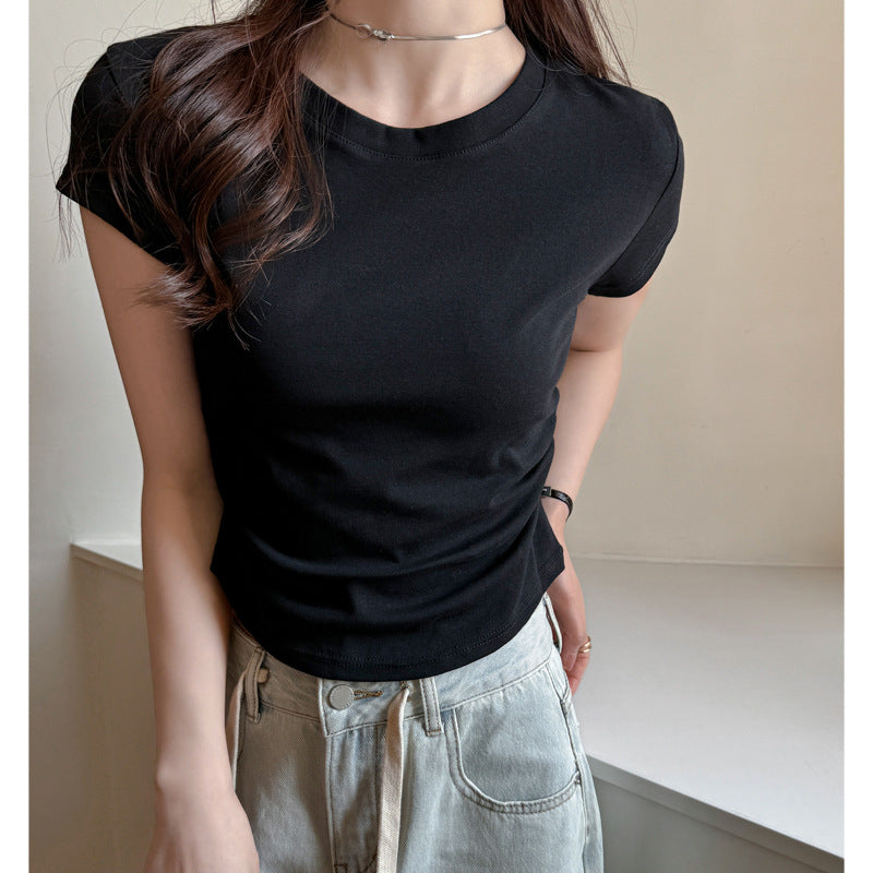 Black Round Neck Regular T-Shirt