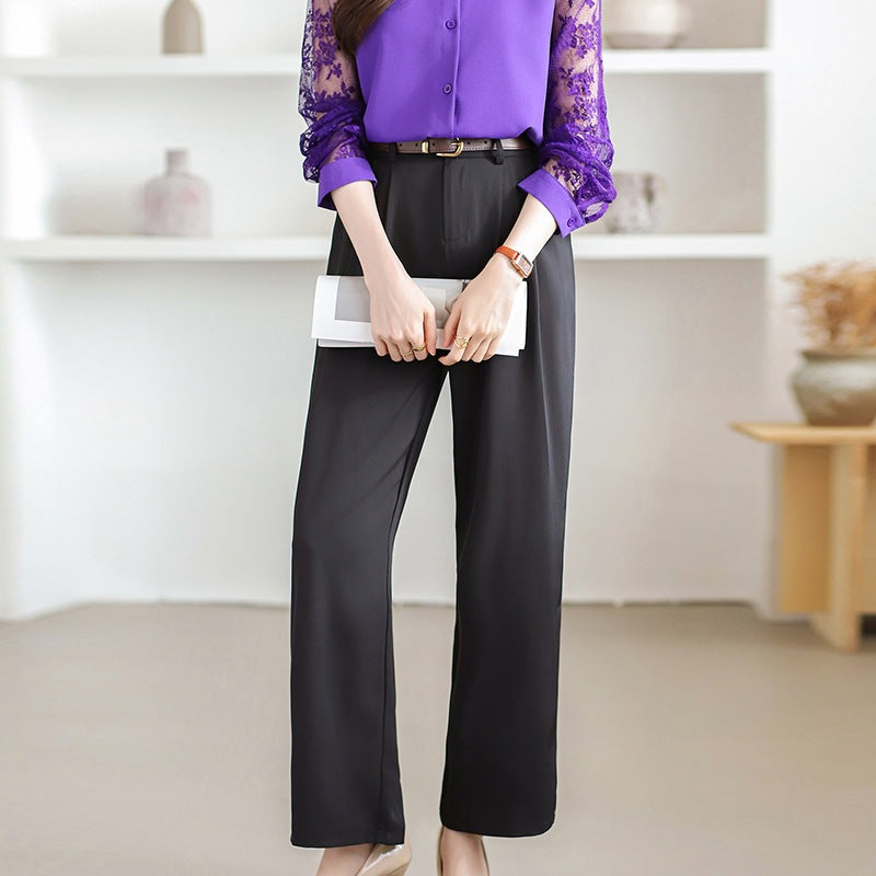 Black Semi Formal Pleated Trousers