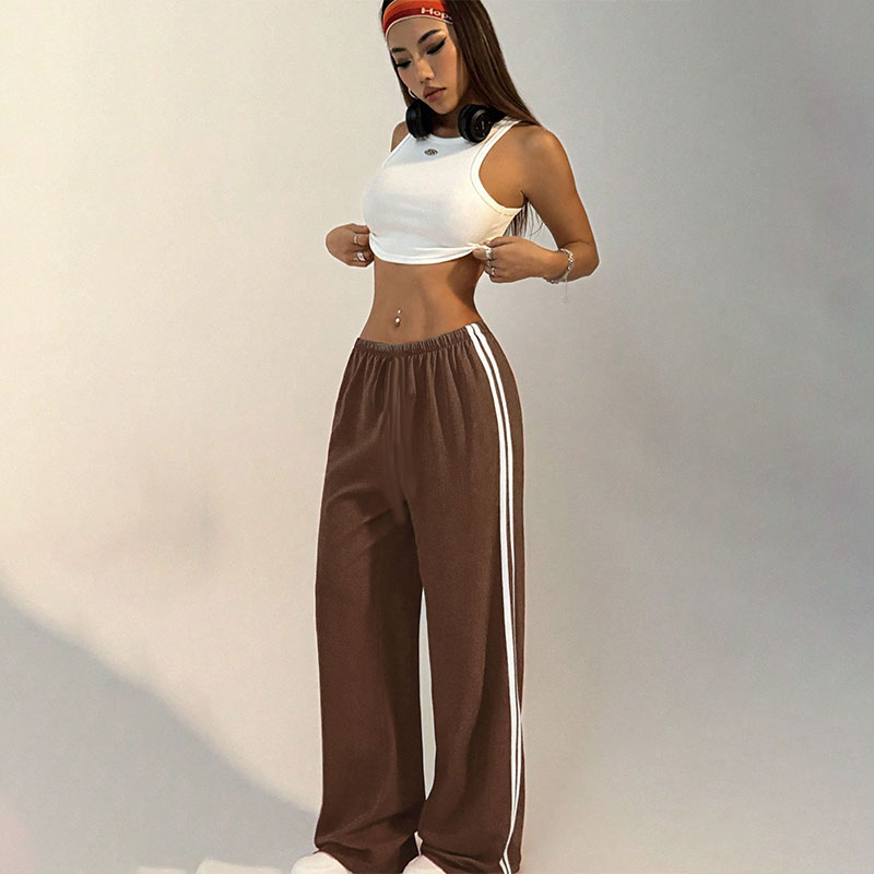 Brown Side Stripe Sweatpants