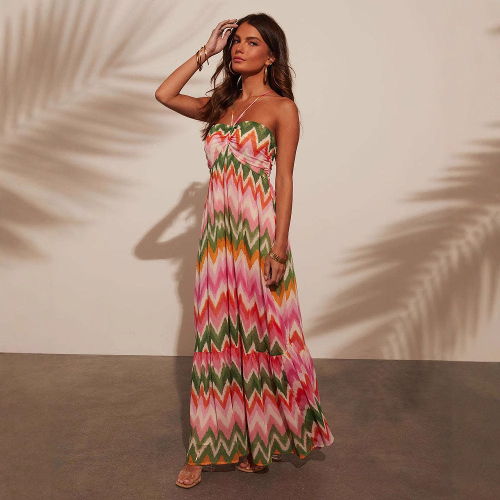 Multi Geometric Printed Maxi Dress