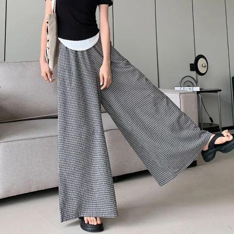 Black Ultra Wide Textured Pants