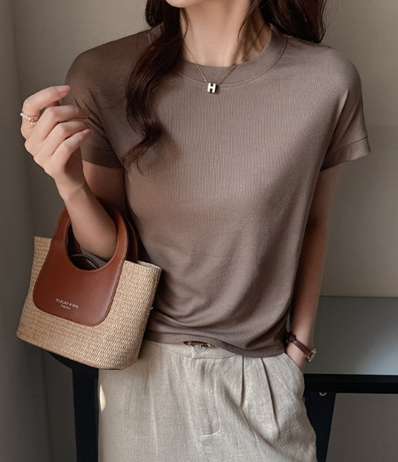 Khaki Crew Neck Relaxed Fit T-Shirt