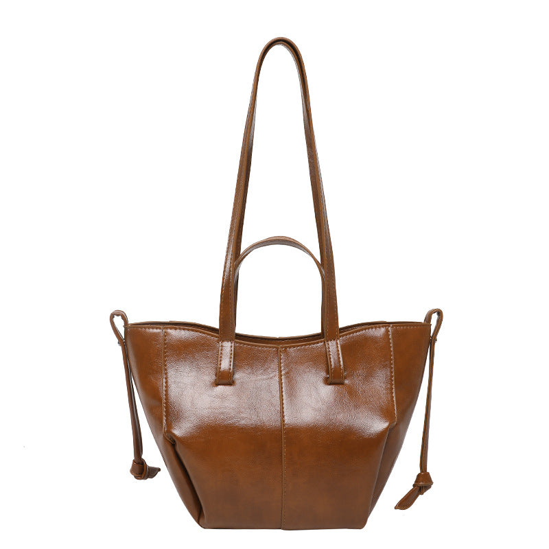 Brown Classic Structured Shopper
