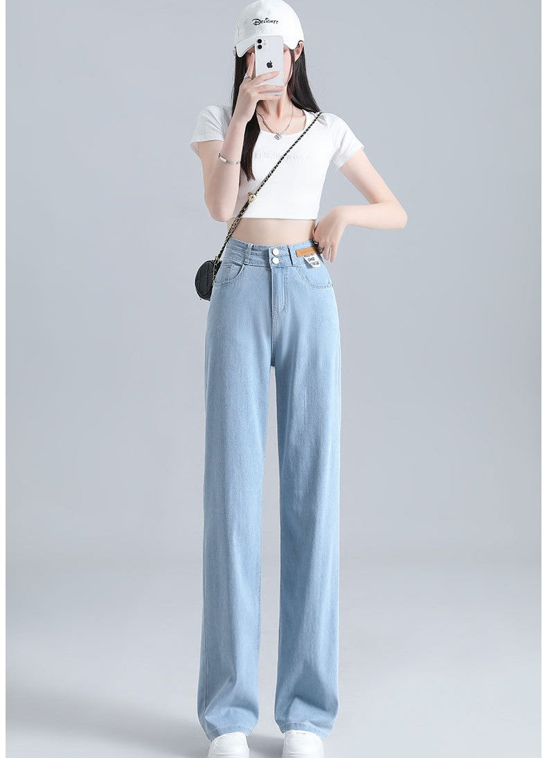 Light Blue Double Button Regular Fit Jeans