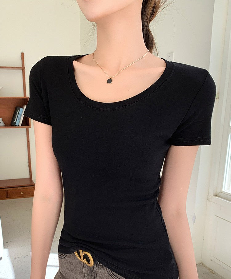 Black Round Neck Basic T-Shirt