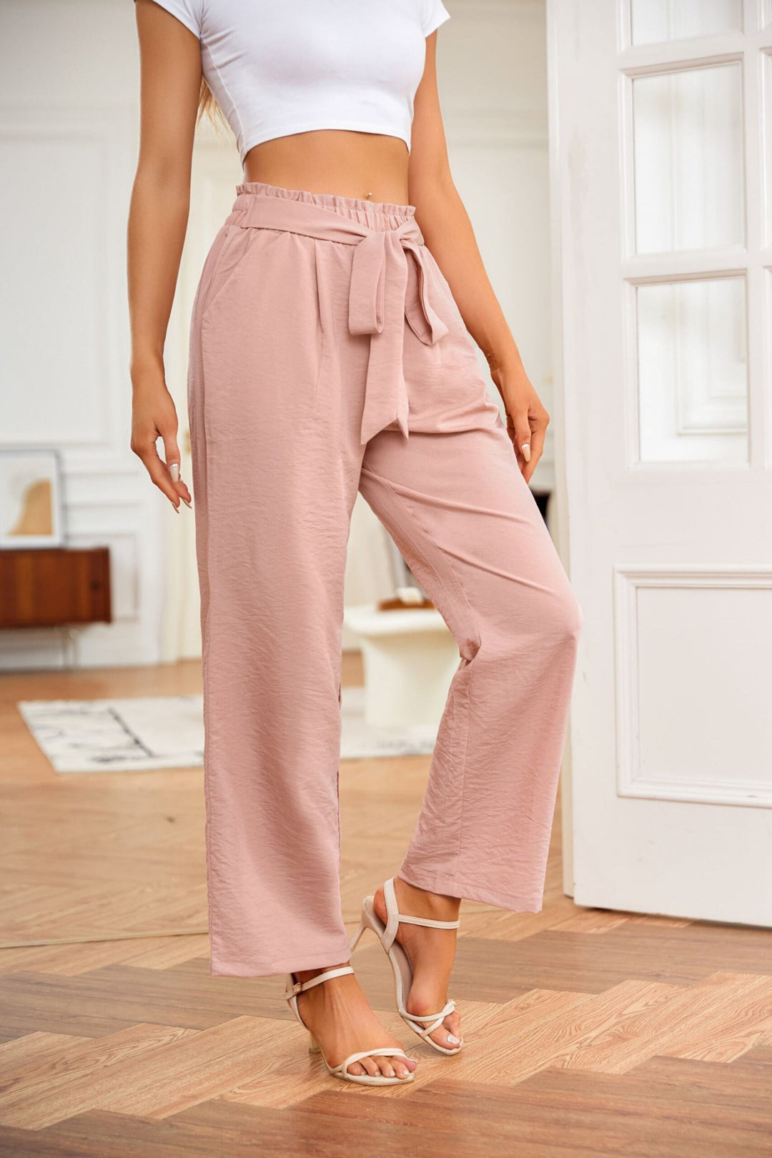 Pink Knot Detail Elasticated Trouser