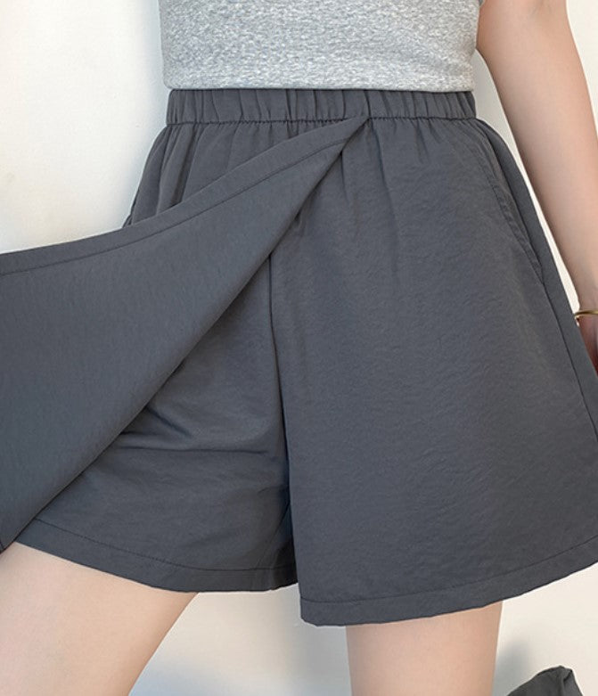 Grey Relaxed Fit Elasticated Skorts