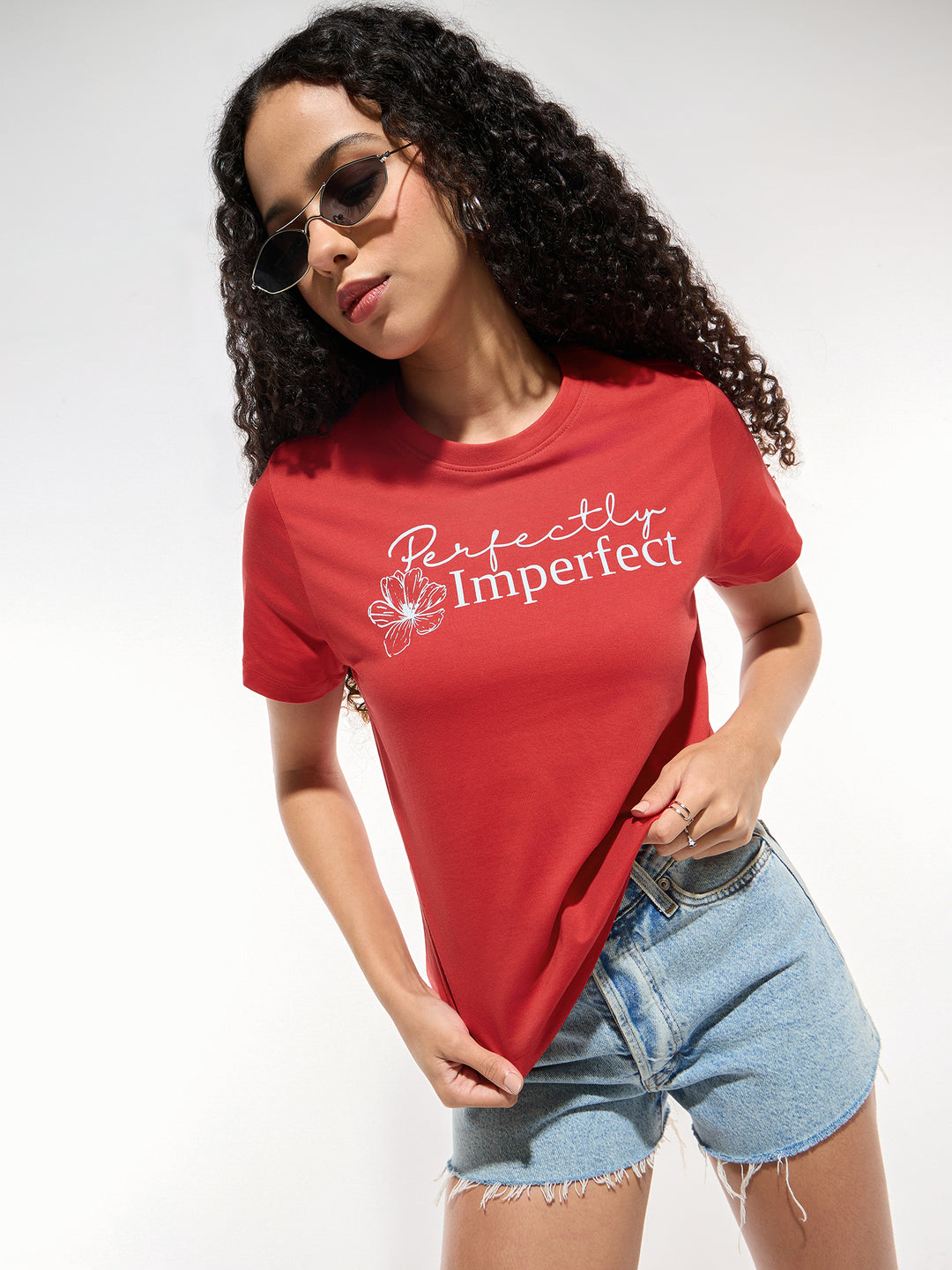 Red Short Sleeves Crew Neck T-Shirt