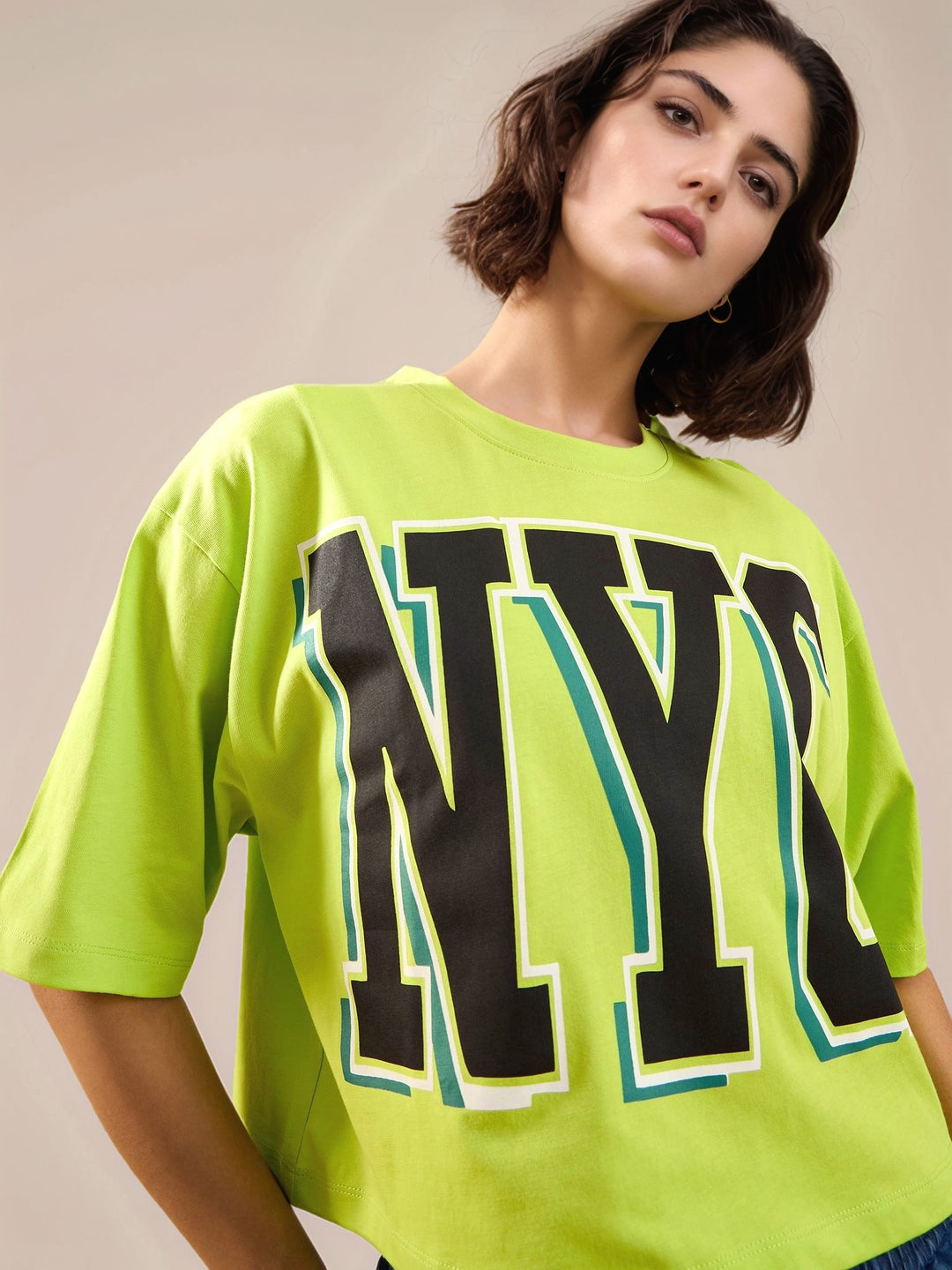 Green Short Sleeve Printed Graphic Tshirt