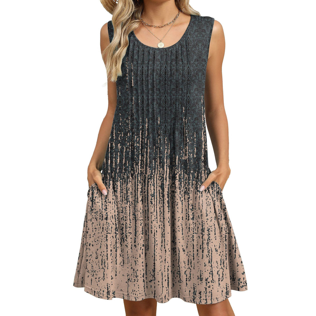 Black Sleeveless Round Neck Dress