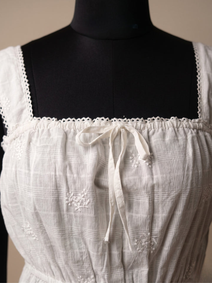 White Ruffled Tie-Front Peplum Blouse