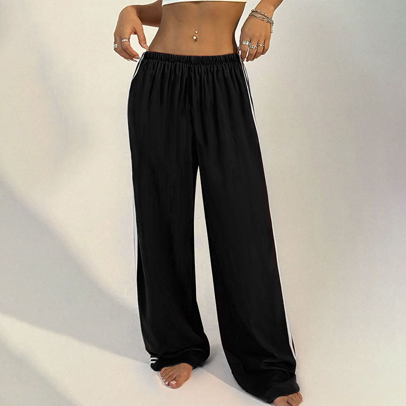 Black Side Contrast Binding Sweatpants