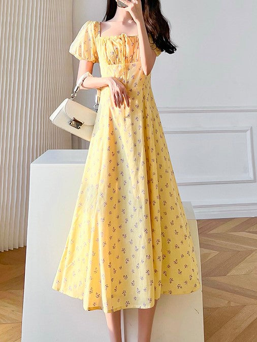 Yellow Aline Midi Dress