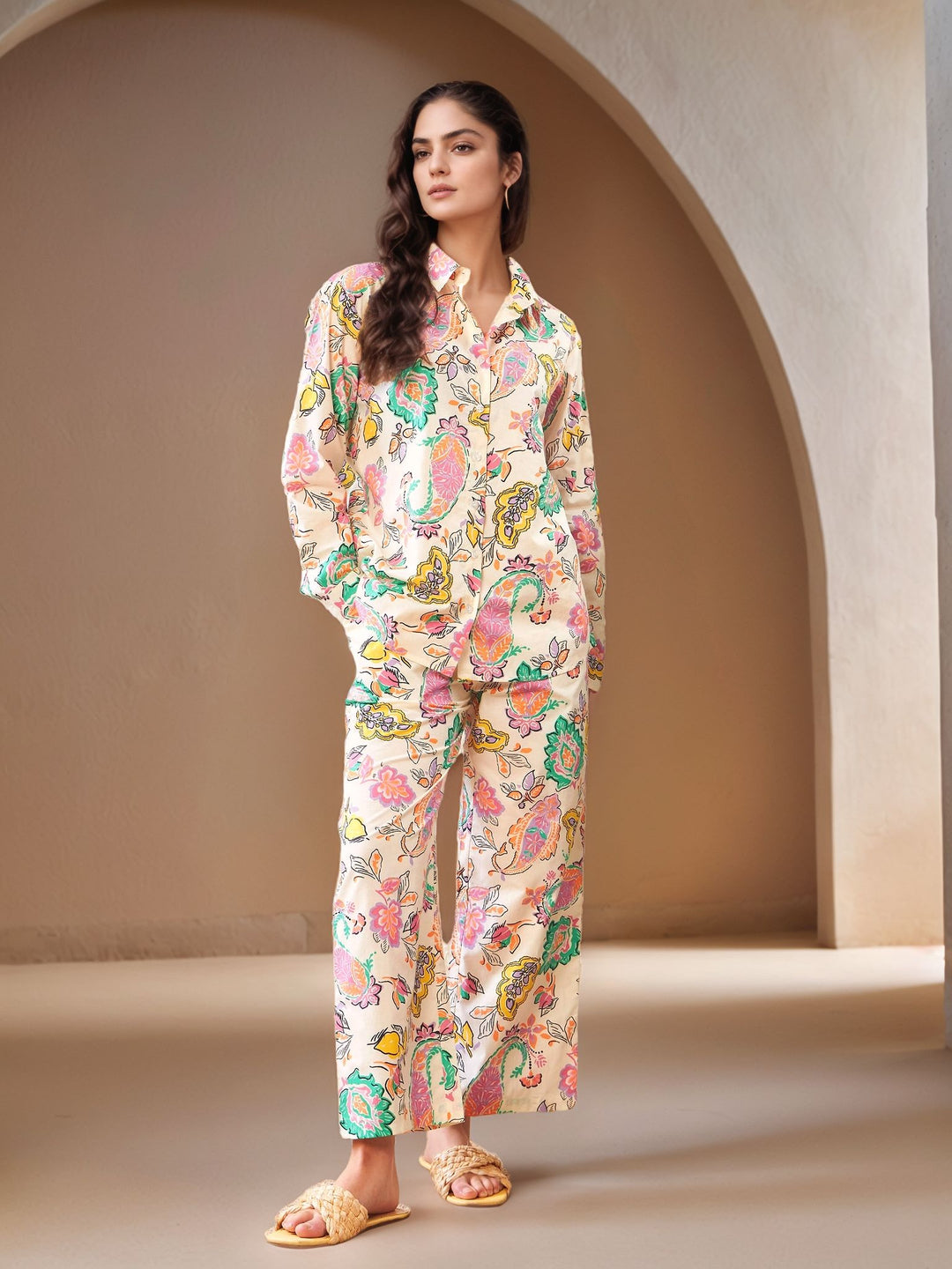 Multi Full Sleeve Collared Printed Shirt