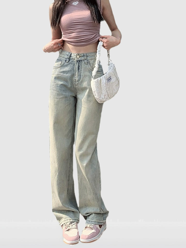 Light Emarald Washed Basic Straight Fit