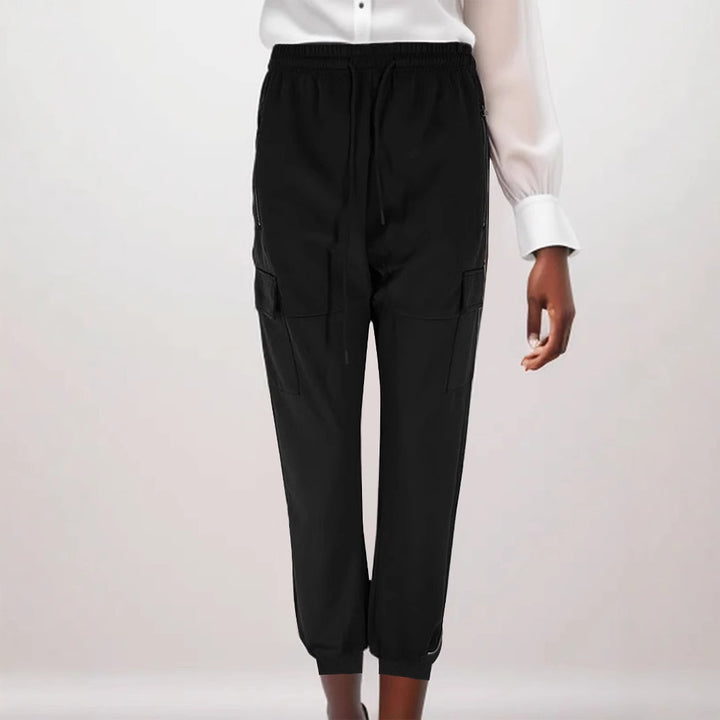 Black Cargo Solid Joggers