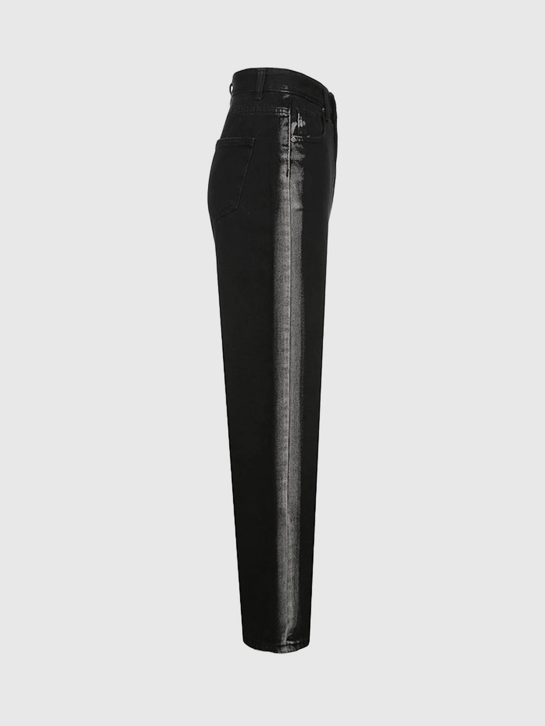 Black Dual Tone Washed Straight Denim